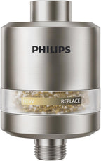 Filtrador de Ducha Philips, Ventana Visible y Cartucho de Filtro Transparente, Níquel