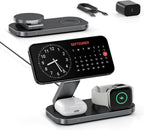 Estación de carga 3 en 1 para dispositivo Apple, soporte de carga rápida inalámbrico magnético plegable compatible con MagSafe para iPhone 17e/17/16/15/14/13/12/Air Series, Apple Watch y