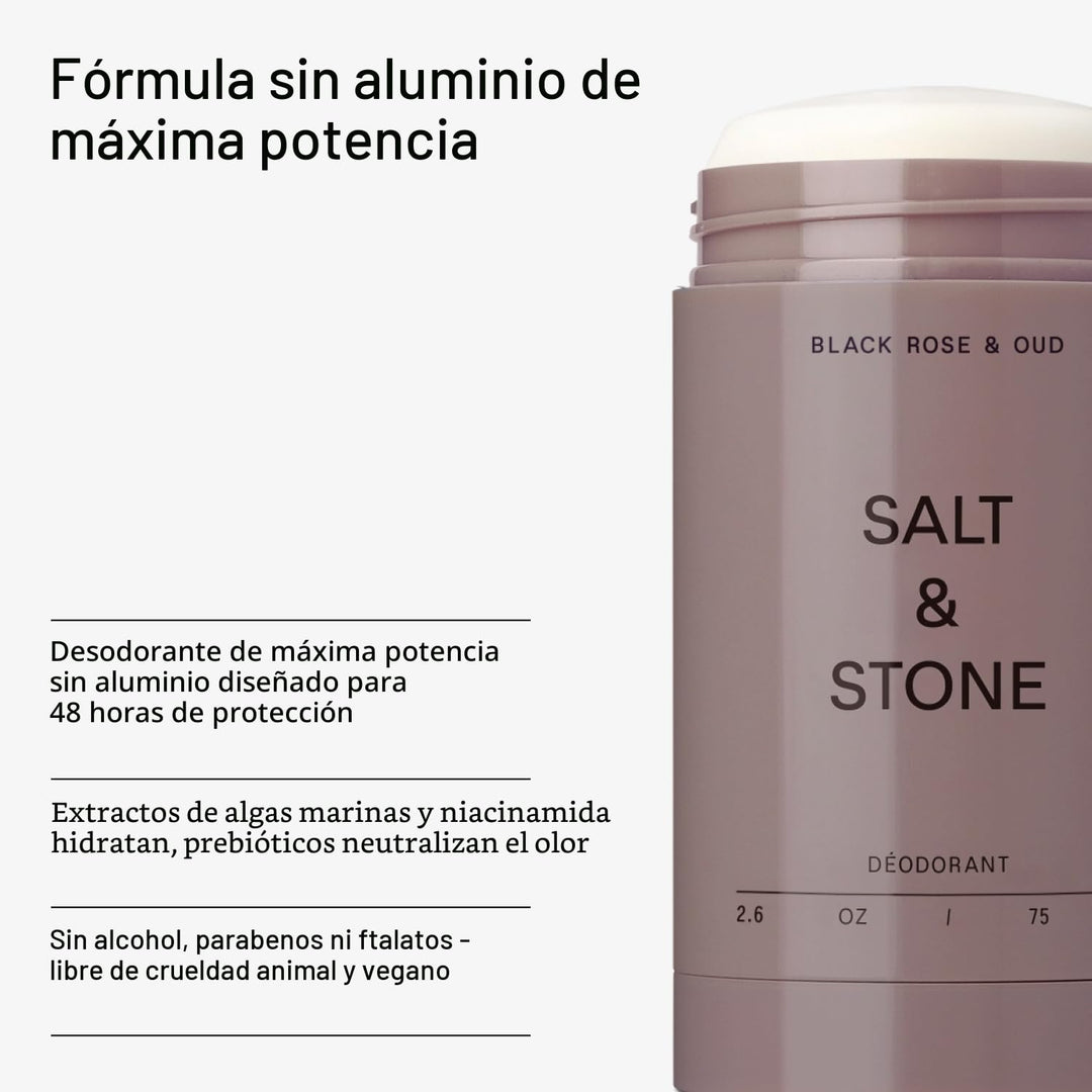 Salt &amp; Stone Desodorante sin aluminio | Protección extra fuerte...