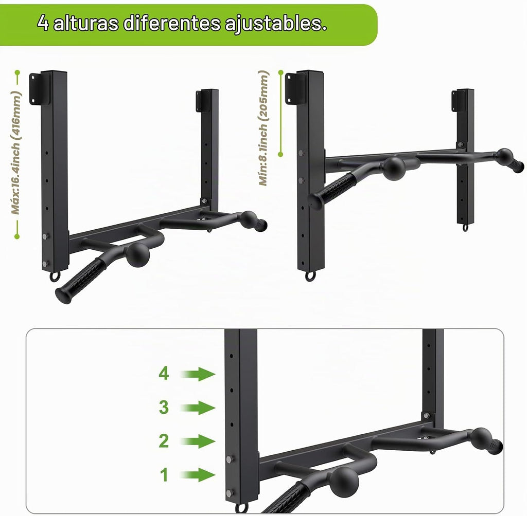 Kipika 32" Barra de tracción de techo montada - Muy duradera, Altamente ajustable, Barra de dominadas multifuncional - Sistema de gimnasio en casa con colgador para bolsa de golpe y entrenamiento con bandas de resistencia