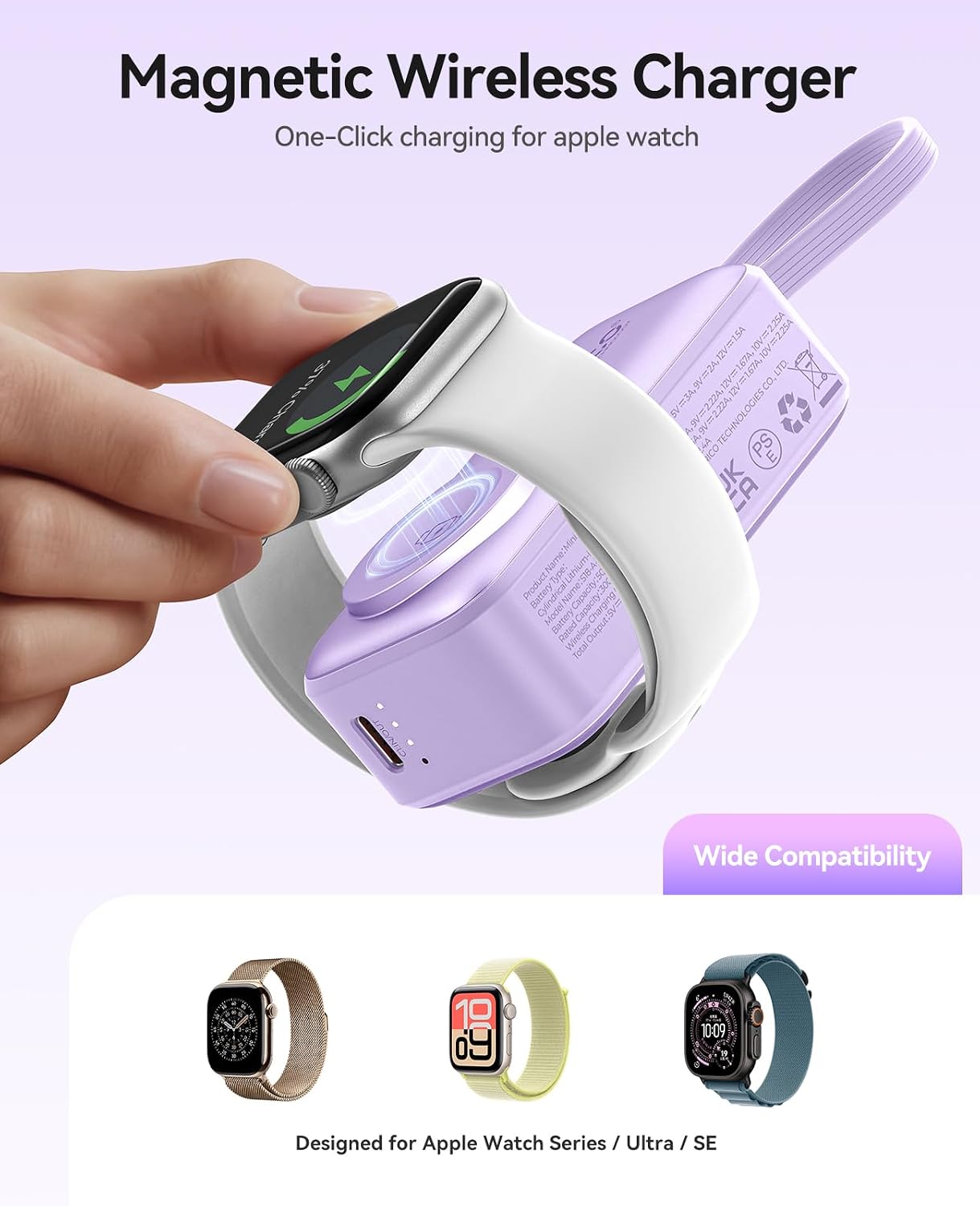 ORICO Cargador portátil con cable Lightning integrado, cargador de...