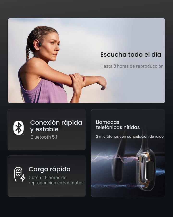 SHOKZ OpenRun Pro Mini - Auriculares de Conducción Ósea, Auriculare...