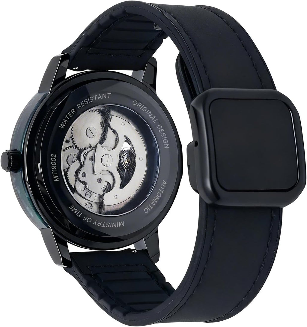 M.O.T Reloj automático de selección, 1.535 in, unisex, esfera de corazón abierto, movimiento automático, fondo de caja inoxidable, resistente al agua 3ATM, Ministry of Time