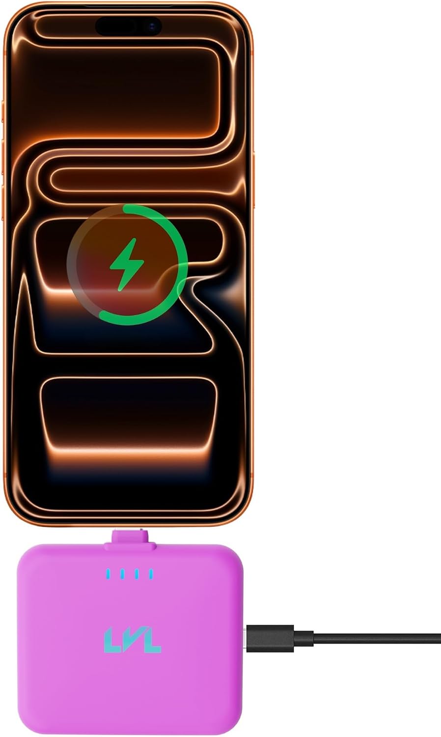 Cargador portátil LLEVVELL Spark para iPhone 17/16/15 USB C 2500mAh Banco de energía, Rosa