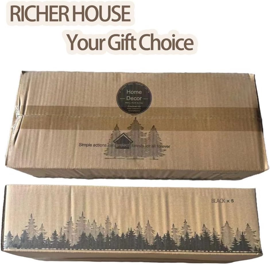RICHER HOUSE Juego de 5 estantes flotantes con labio, estante de madera