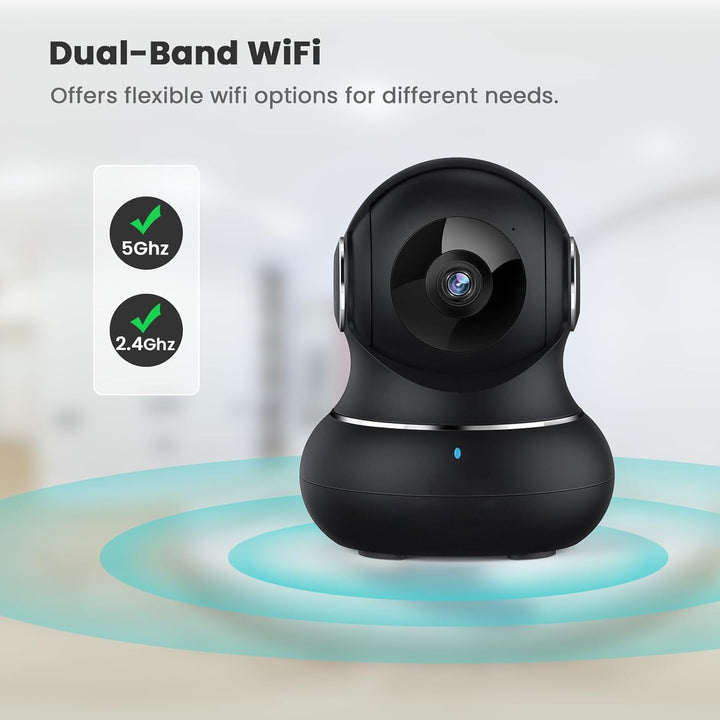 litokam - Cámara de seguridad interior de 5GHz, cámaras de 5MP para...