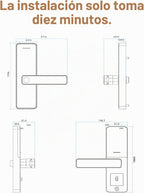 NGTeco Cerradura de puerta inteligente con manija de palanca, cerrojo de huella digital sin llave Wi-Fi, control de aplicación y teclado de pantalla táctil para puerta delantera
