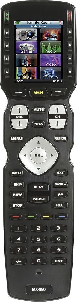 MX-990 Control completo IR/RF remoto con pantalla LCD color, negro (MX990)