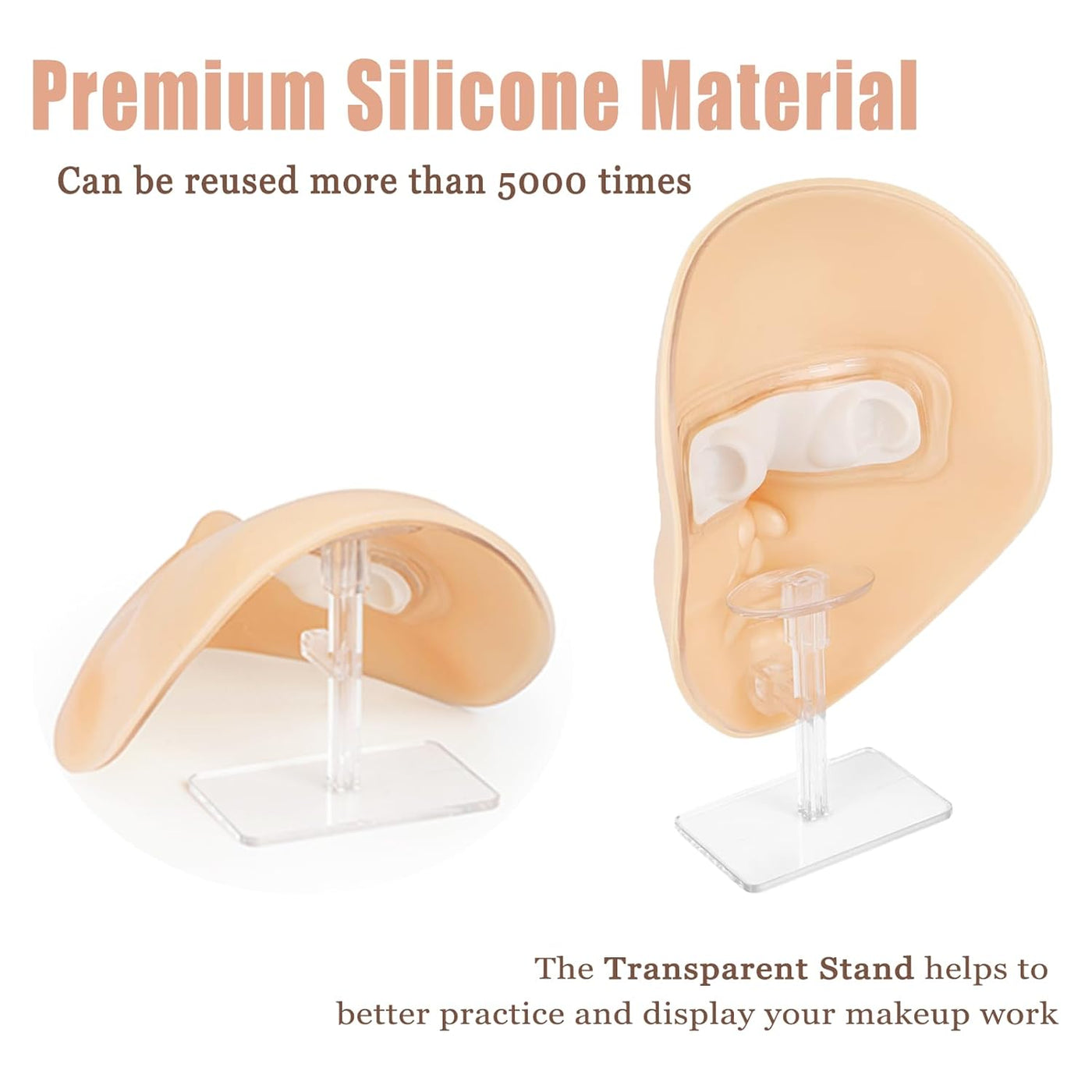 Tabla de práctica de maquillaje de silicona, maniquí de cara comple...