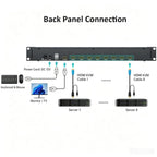 MT-VIKI® KVM - Soporte HDMI para rack con monitor LCD de 17.3 pulgadas, soporte OSD/Hotkey, incluye 8 cables KVM + teclado + panel táctil, compatible con rack de 1U de 19 pulgadas