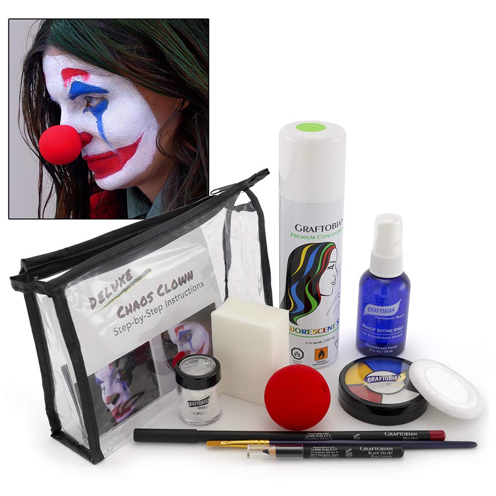 Graftobian Kit de maquillaje de payaso del caos, juego completo de...