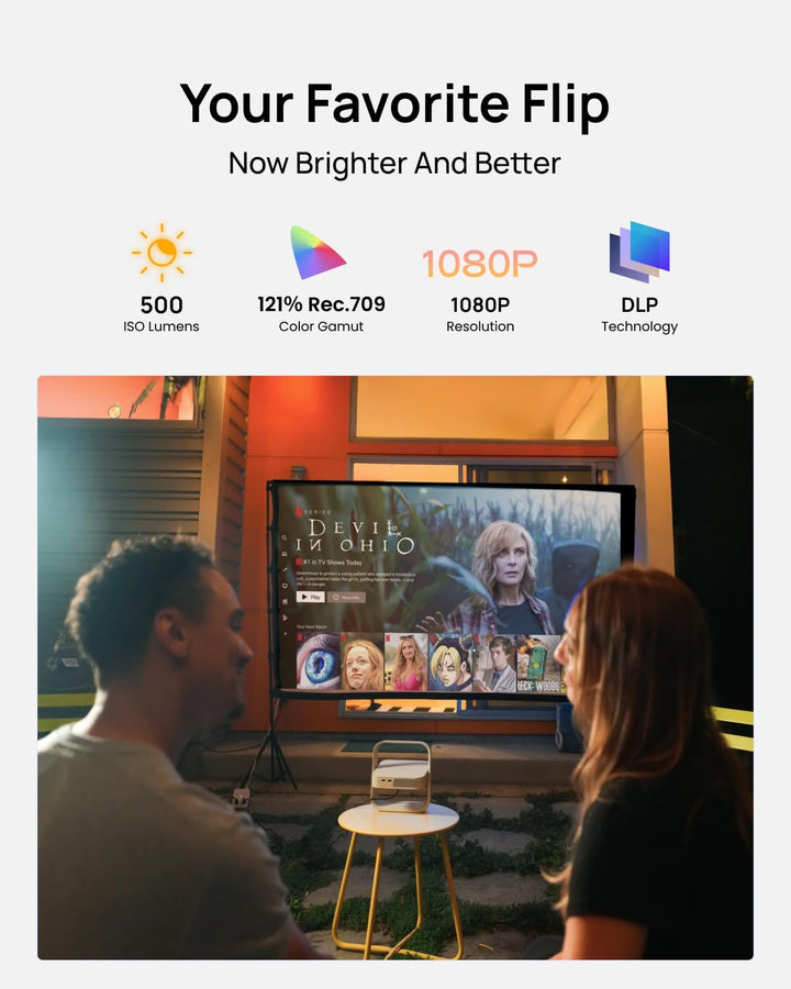 XGIMI Elfin Flip Plus Proyector portátil, Google TV con licencia Ne...