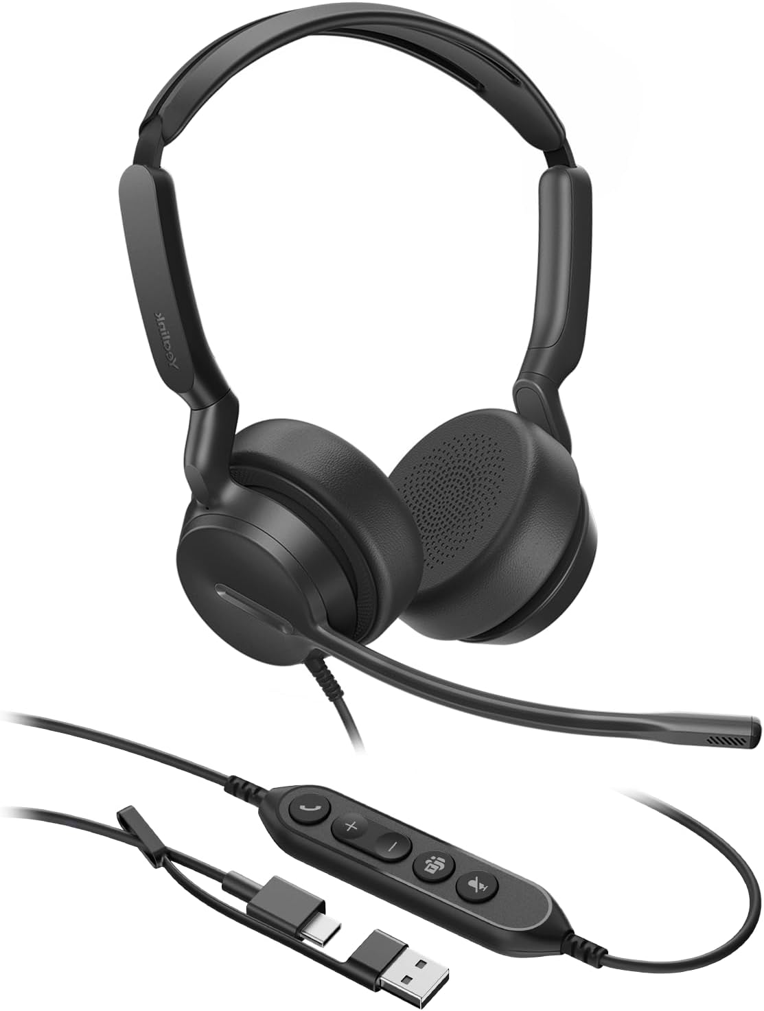 Yealink Auriculares USB-C/A con cable UH42, micrófono con cancelación de