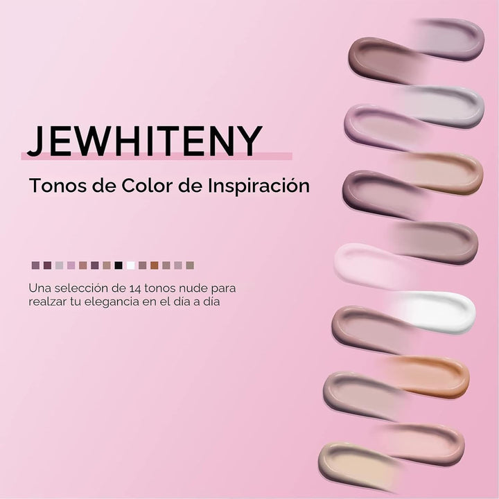 JEWHITENY - Kit de uñas de gel de extensión de polivinílico de 14 p...