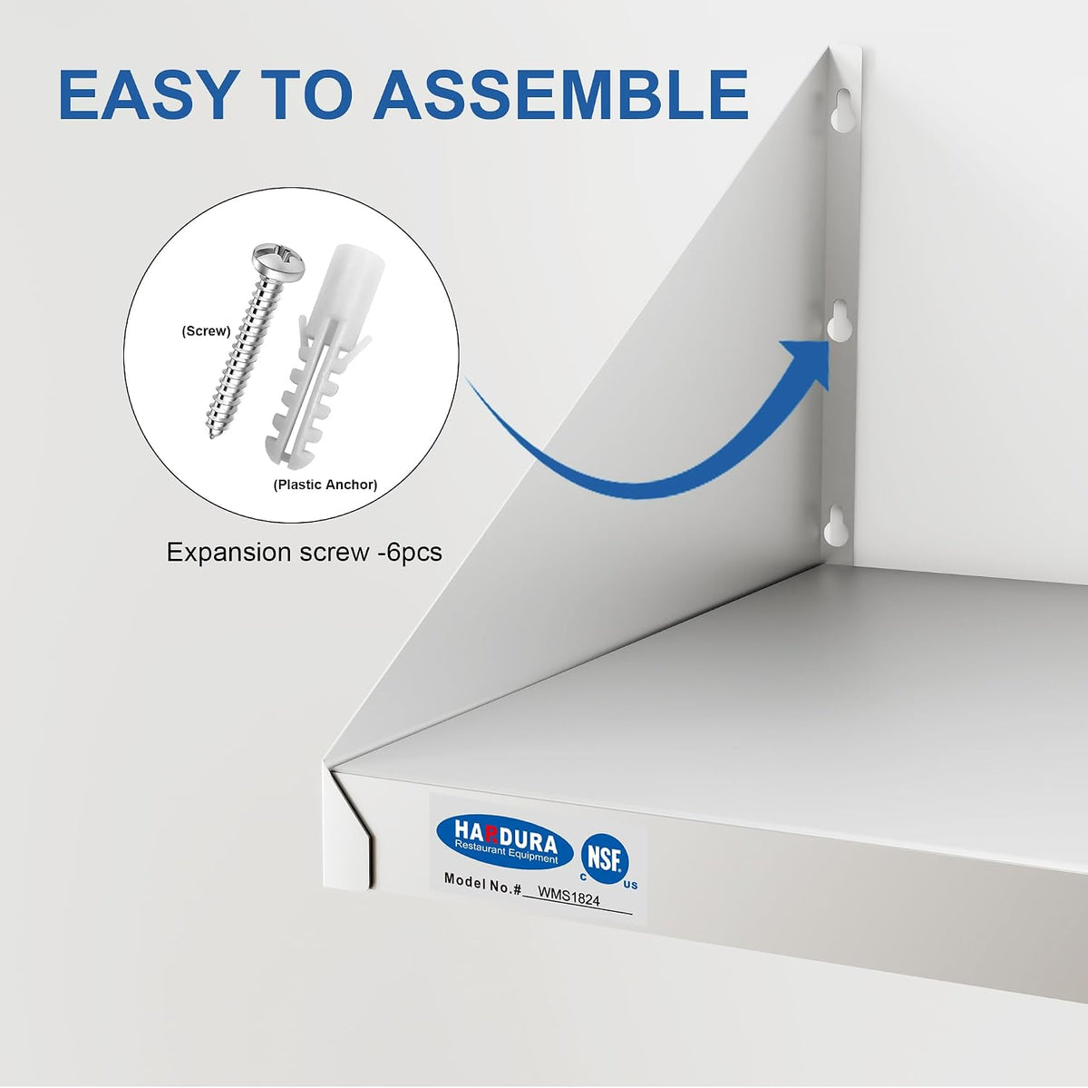 HARDURA - Estante de pared de acero inoxidable para microondas, 18 x 24