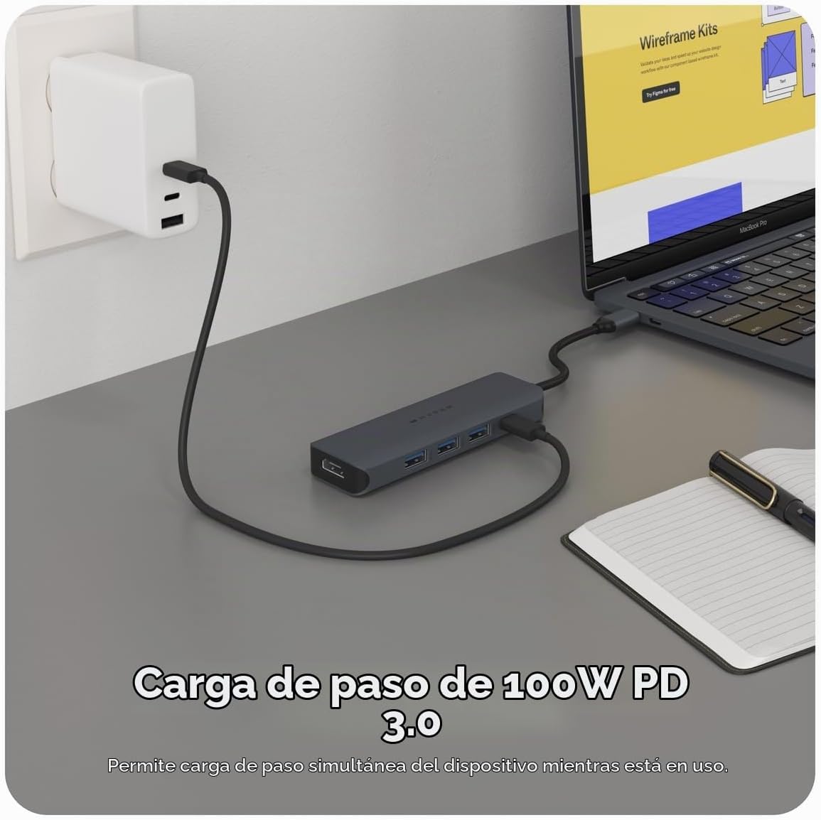 Hyper, hub USB 3.2 de 6 puertos, alimentado