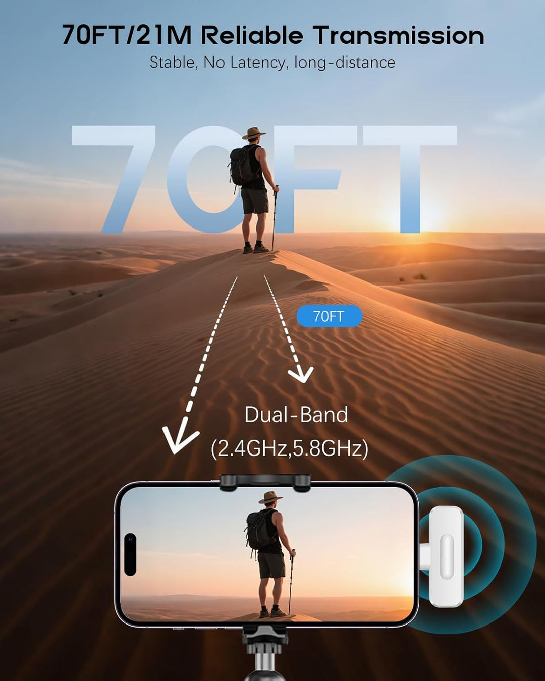 Micrófono inalámbrico mini para iPhone - Pack de 2 micrófonos laval...