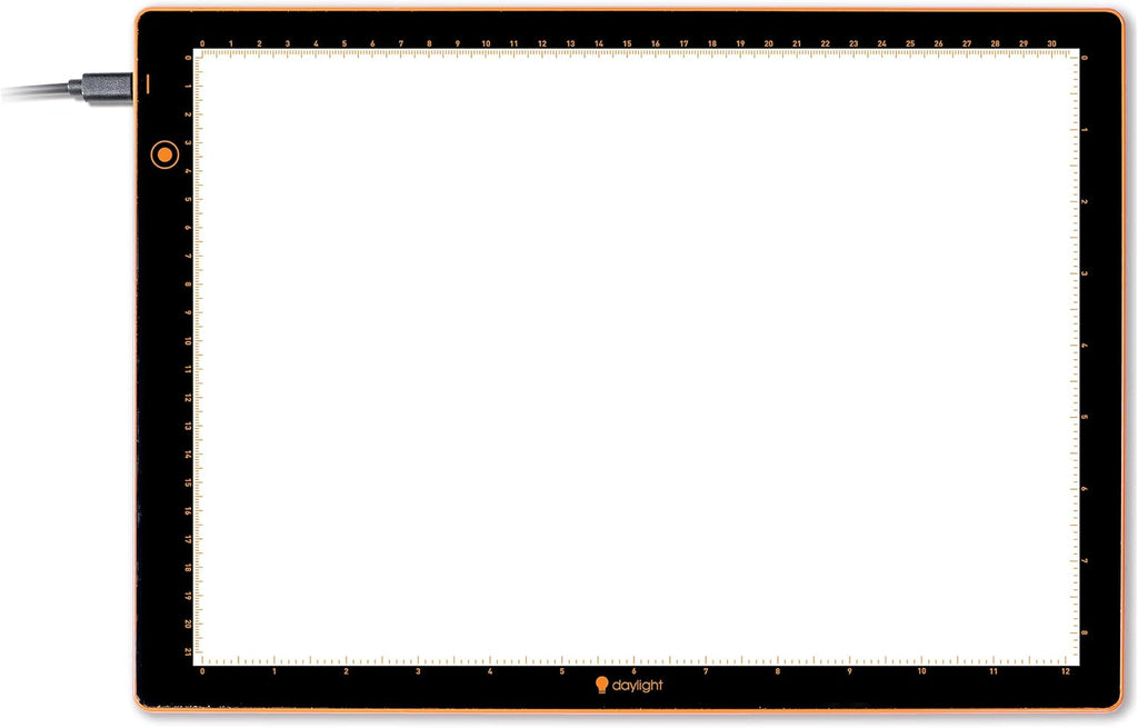 Wafer 2 Lightbox - Almohadilla de luz A3 para trazar, dibujar, dibujar y pintar - Regulable con brillo ajustable - Caja de luz de seguimiento para artistas blanco/gris