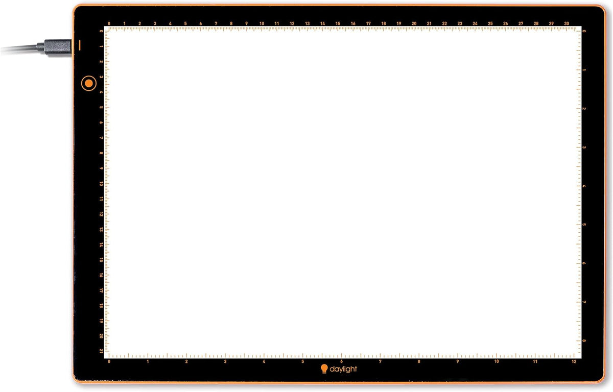 Wafer 2 Lightbox - Almohadilla de luz A3 para trazar, dibujar, dibujar y pintar - Regulable con brillo ajustable - Caja de luz de seguimiento para artistas blanco/gris