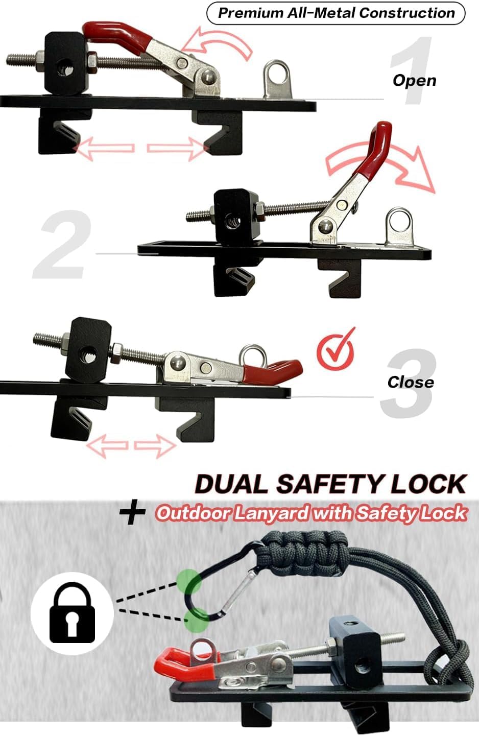 Soporte de valla para Mevo Start y iPhone, soporte de clip de valla ajustable con tres puntos de montaje de cámara de 1/4 pulgadas, kit de montaje de cambio de juego de configuración rápida