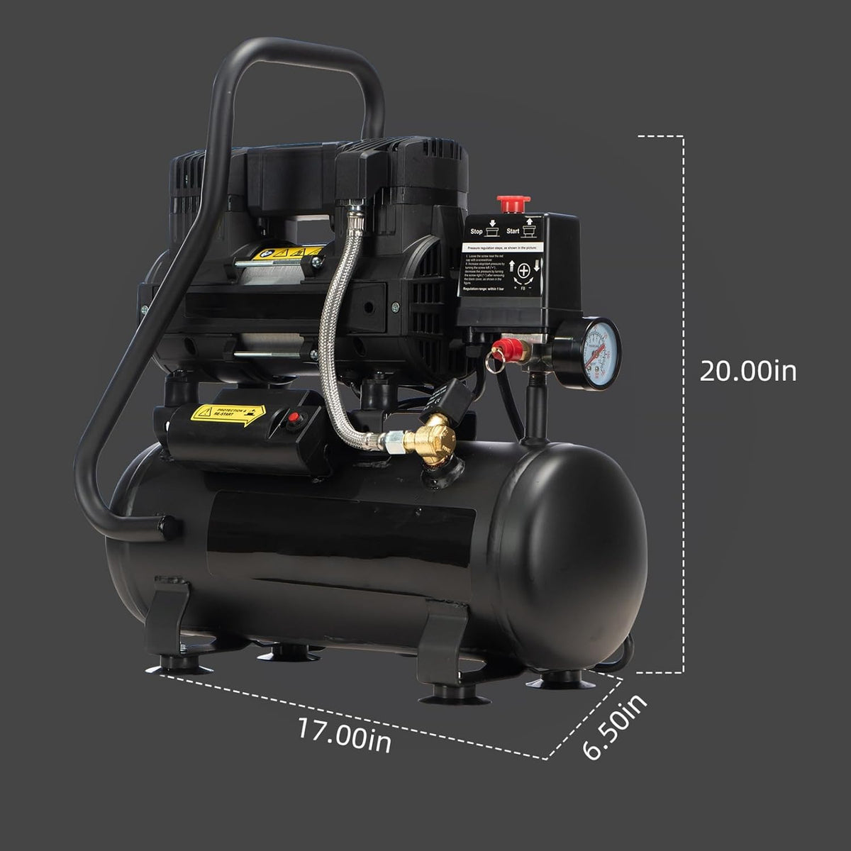 TLSols - Compresor de aire libre de aceite de 2.0 galones, 1.0 HP |...