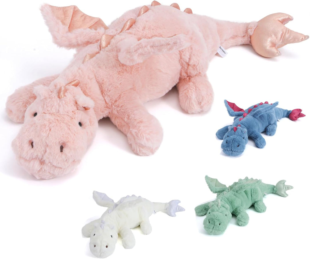 Yulevxnv Peluche de dragón con peso, 5 libras, 35.4 pulgadas, almoh...
