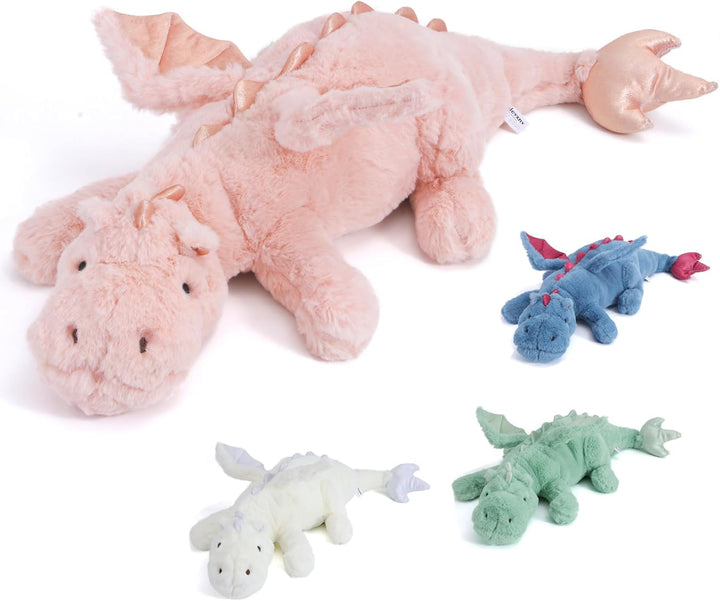 Yulevxnv Peluche de dragón pesado de 10 libras, almohada de felpa p...