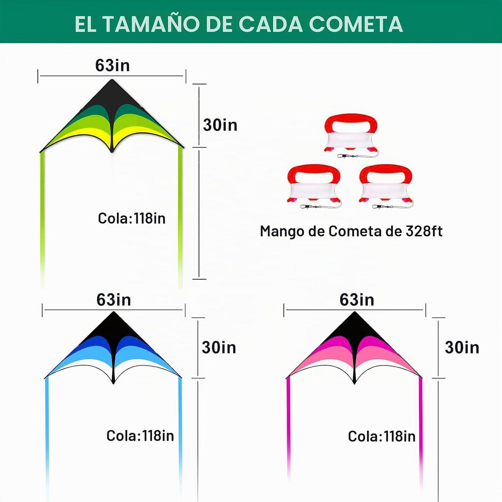 Mint's Colorful Life - Cometa Delta para niños y adultos, cometa extremadamente fácil de volar, las mejores cometas para principiantes