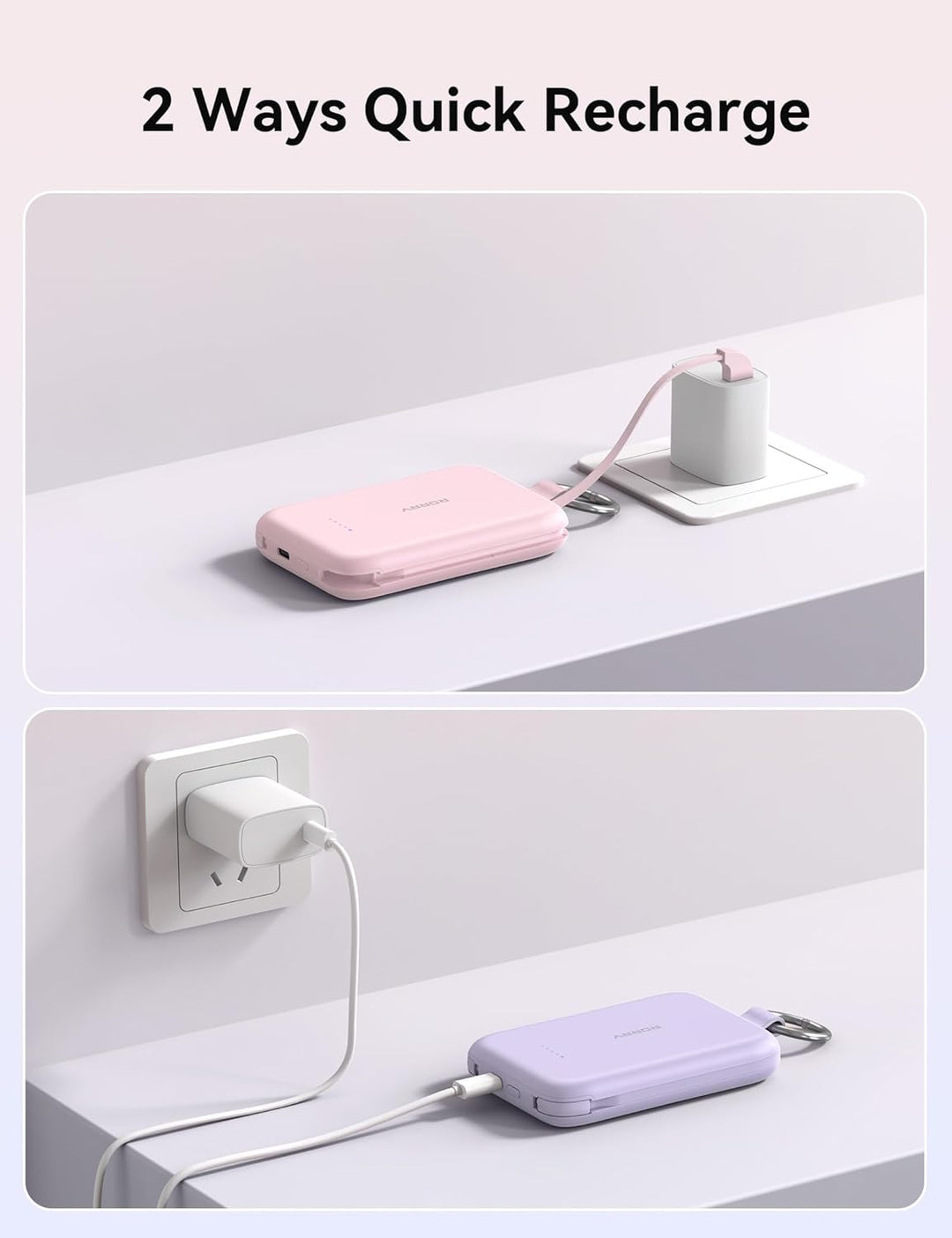 RORRY Cargador portátil, 10000 mAh PD 30 W, cargador portátil de ca...