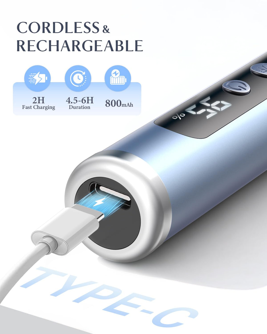 JOREST Kit de taladro eléctrico para uñas, lima de uñas recargable...