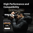 [Recuperación de datos gratuita de 5 años] Tarjeta SD GIGASTONE de 128 GB, paquete de 2 unidades, cámara 4K extrema, UHS-I A2 V30 U3 C10 SDXC de alta velocidad, velocidad de hasta 170 MB/s, compatible
