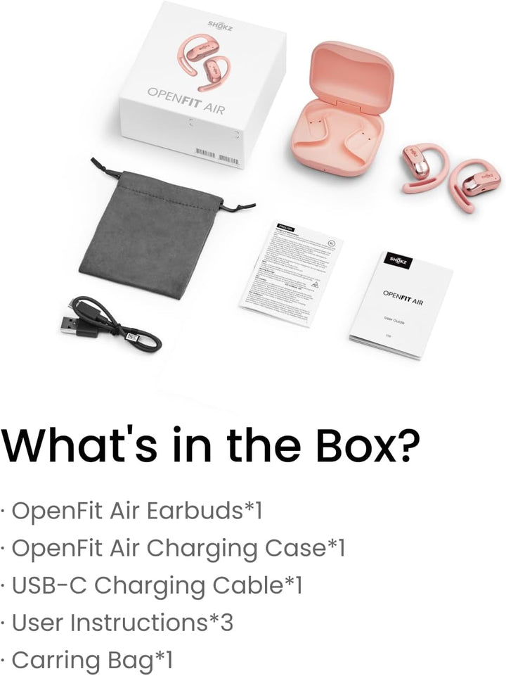 SHOKZ OpenFit Air - Auriculares de oreja abierta, auriculares verda...
