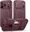 SURITCH para iPhone 18 Pro Case para MagSafe, Cobertura de Cámara, Burdeos