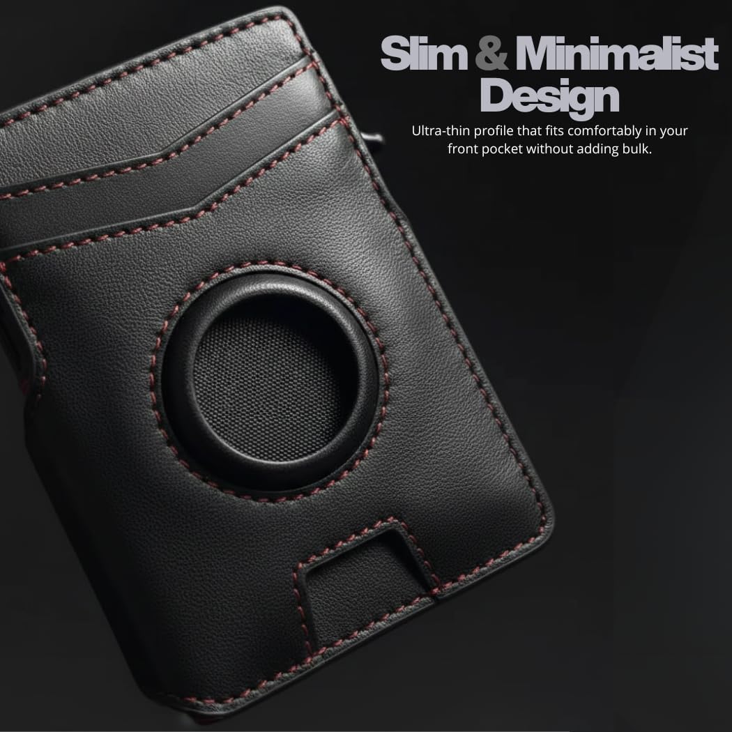 DAMMARTI Cartera para hombre con soporte AirTag, bloqueo RFID, sopo...