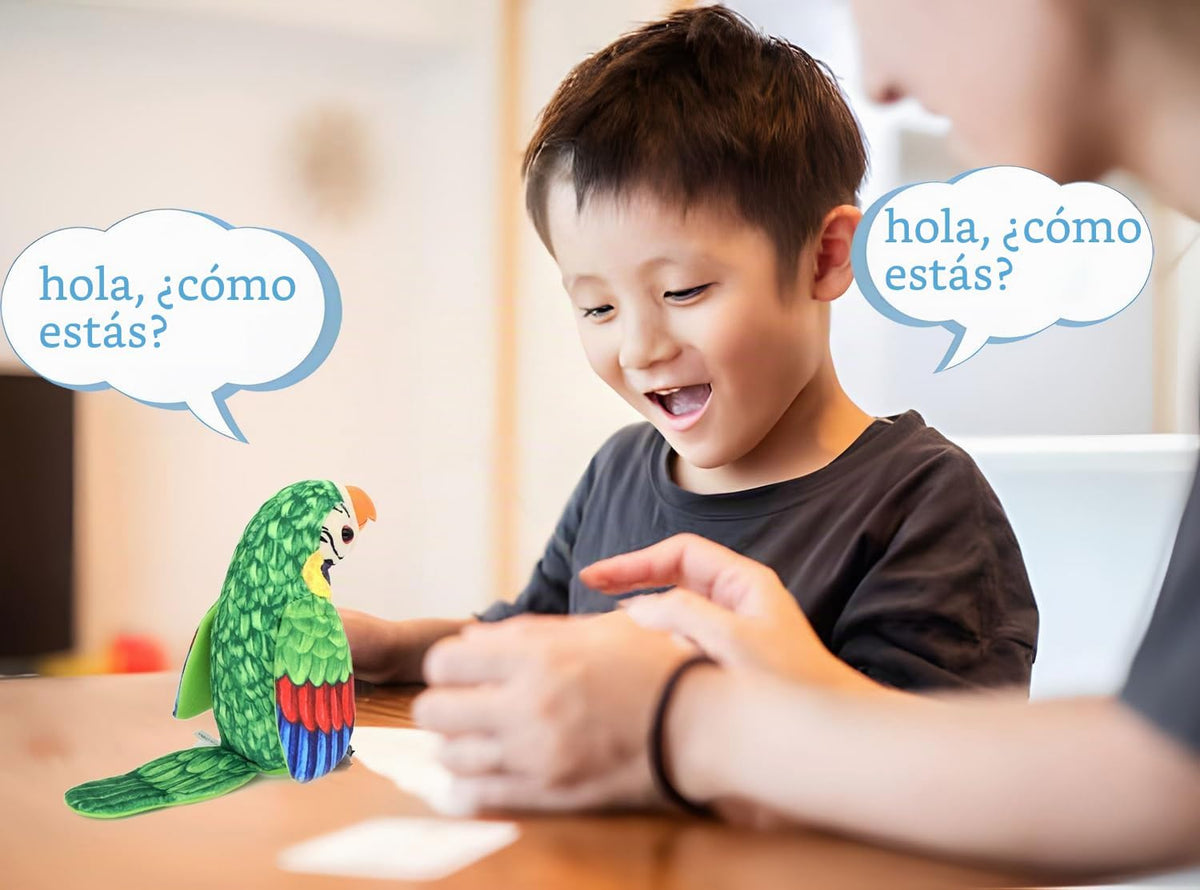 Juguetes para bebés, [ Volumen ajustable ] loro parlante repite lo que dijiste, juguete interactivo que canta y imita, animales de peluche electrónicos, muñeca de mascota para bebés, niños, niños y