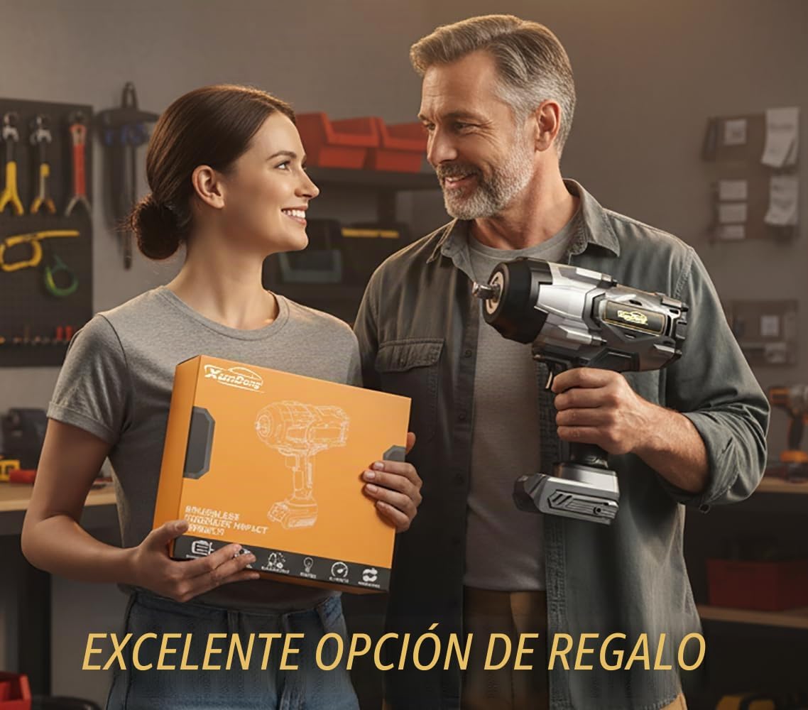 Llave de impacto inalámbrica de 1/2 pulgada compatible con batería Dewalt de 20 V, 1600 pies-libras (2200 N.m), pistola de impacto de alto par resistente, destornillador de impacto de energía eléctrica sin escobillas con 4 modos de velocidad y luz de trab