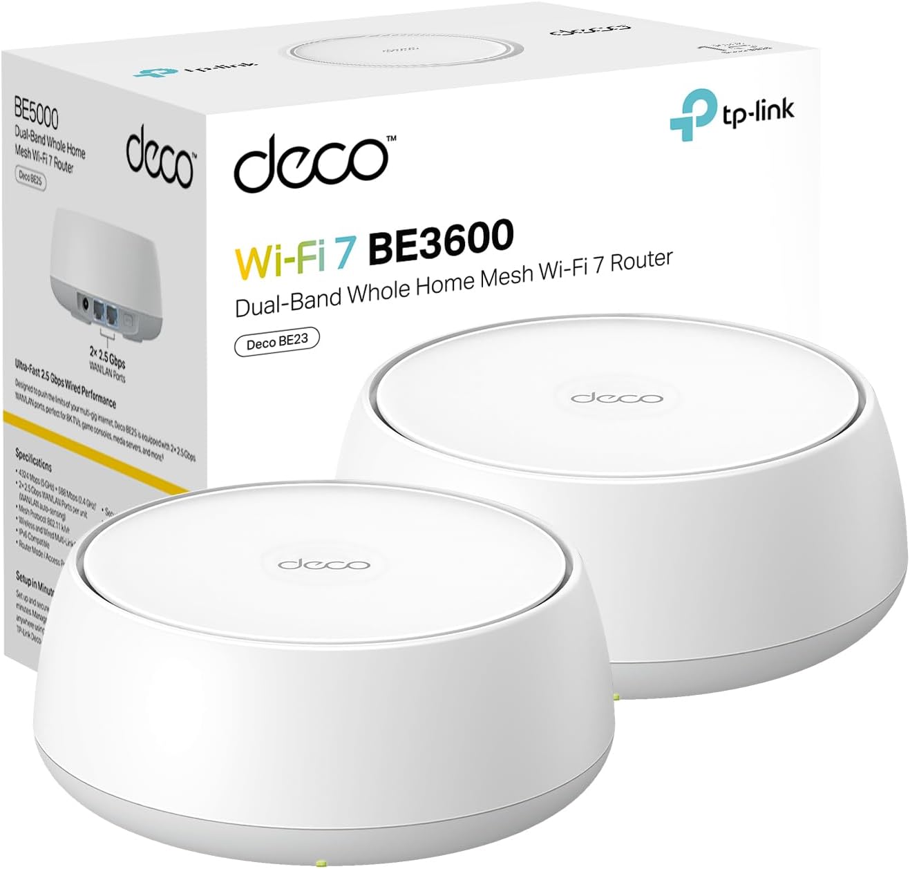 TP-Link Deco 7 BE23 Sistema Wi-Fi de doble banda BE3600 WiFi 7 Mesh...