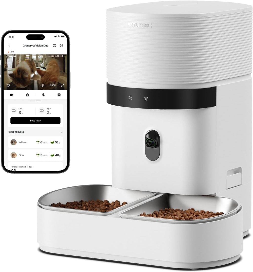PETLIBRO Alimentador automático para gatos 2 gatos, registro de admisión de