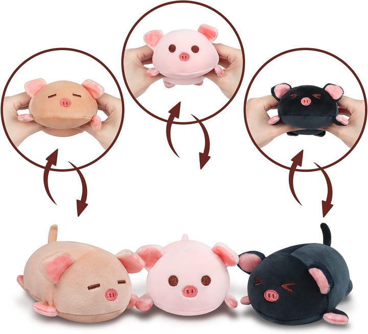 Achwishap Mamá de peluche de cerdo de 19.6 pulgadas con 3 cerdos be...