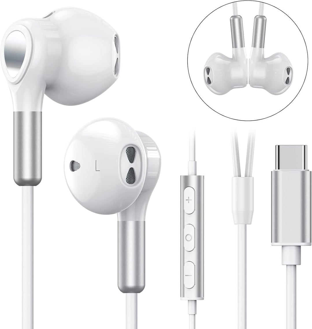 Auriculares USB C para Samsung Galaxy S24 S23 Ultra S22 S21 FE S20...