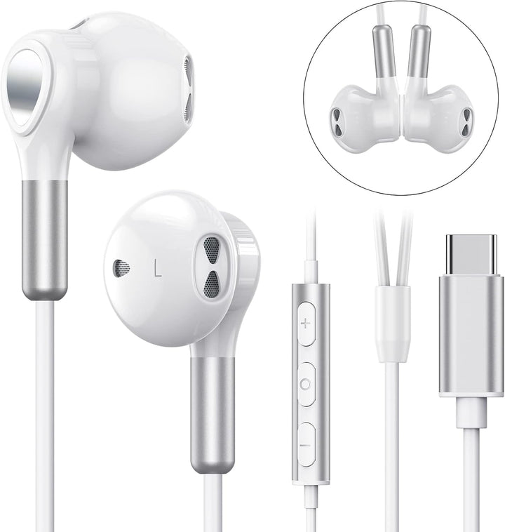 Auriculares USB C para Samsung Galaxy S24 S23 Ultra S22 S21 FE S20...