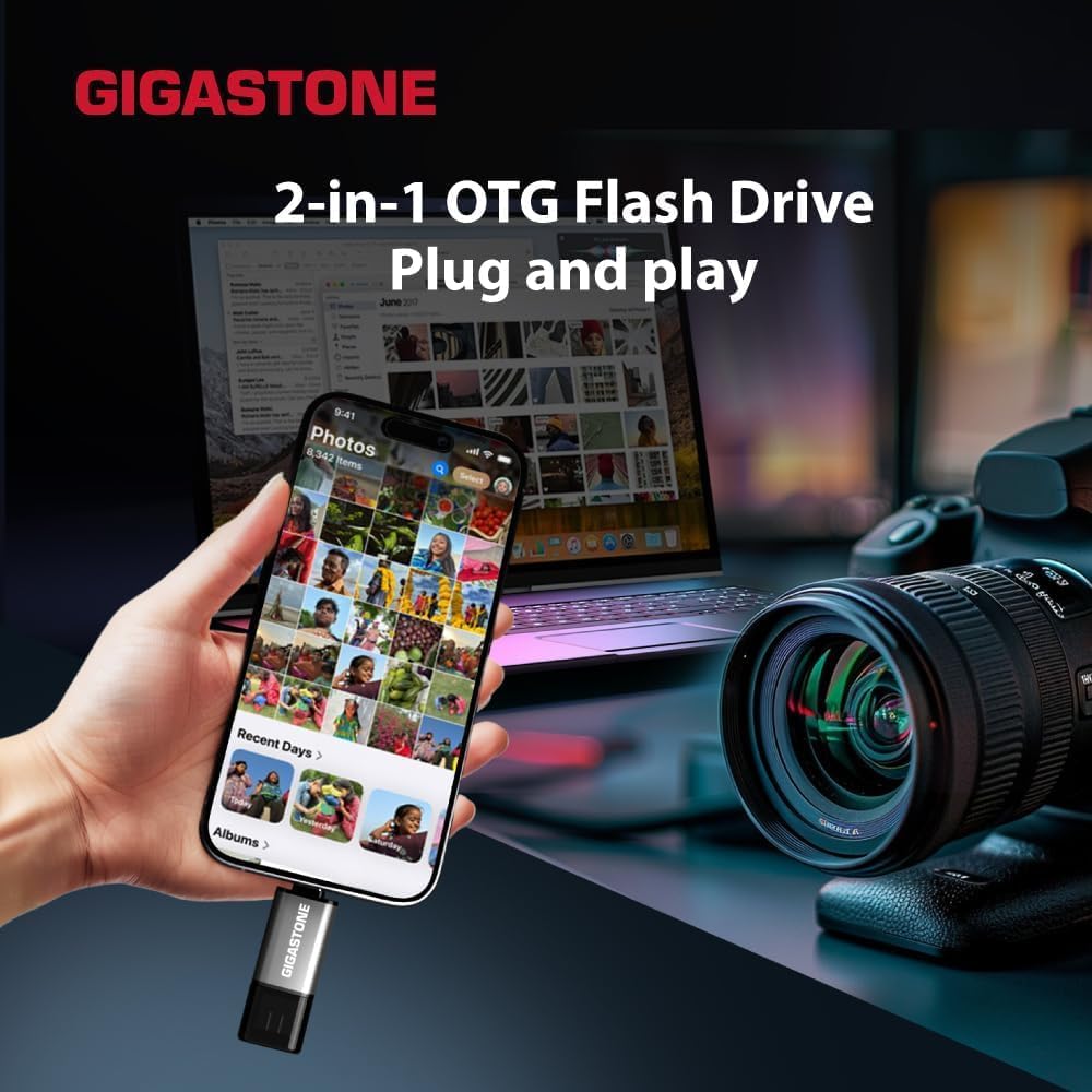 GIGASTONE Unidad flash USB dual de 16 GB, paquete de 5, USB 3.2 Gen...