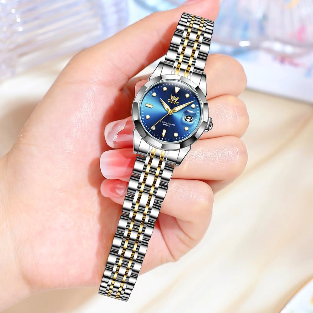 OPK Reloj de pulsera para mujer de acero inoxidable para mujer