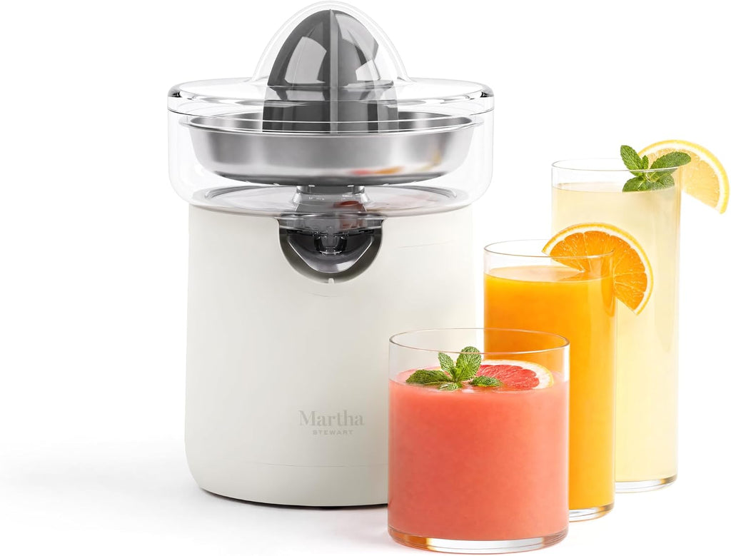 Martha Stewart Exprimidor eléctrico de cítricos y extractor de jugo, lino