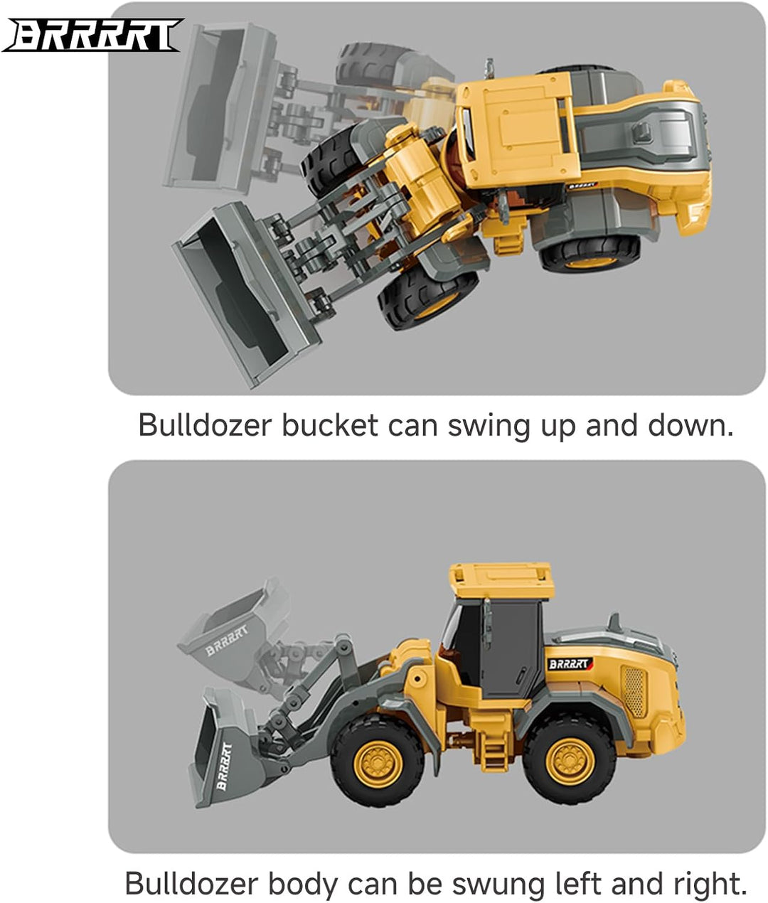 BRRRRT 1\/64 RC Bulldozer juguete, vehículos de construcción RC com...