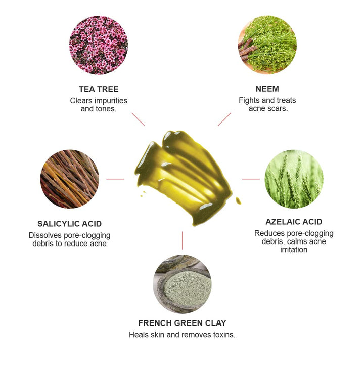 100% PURE Máscara facial de desintoxicación profunda de árbol de té...