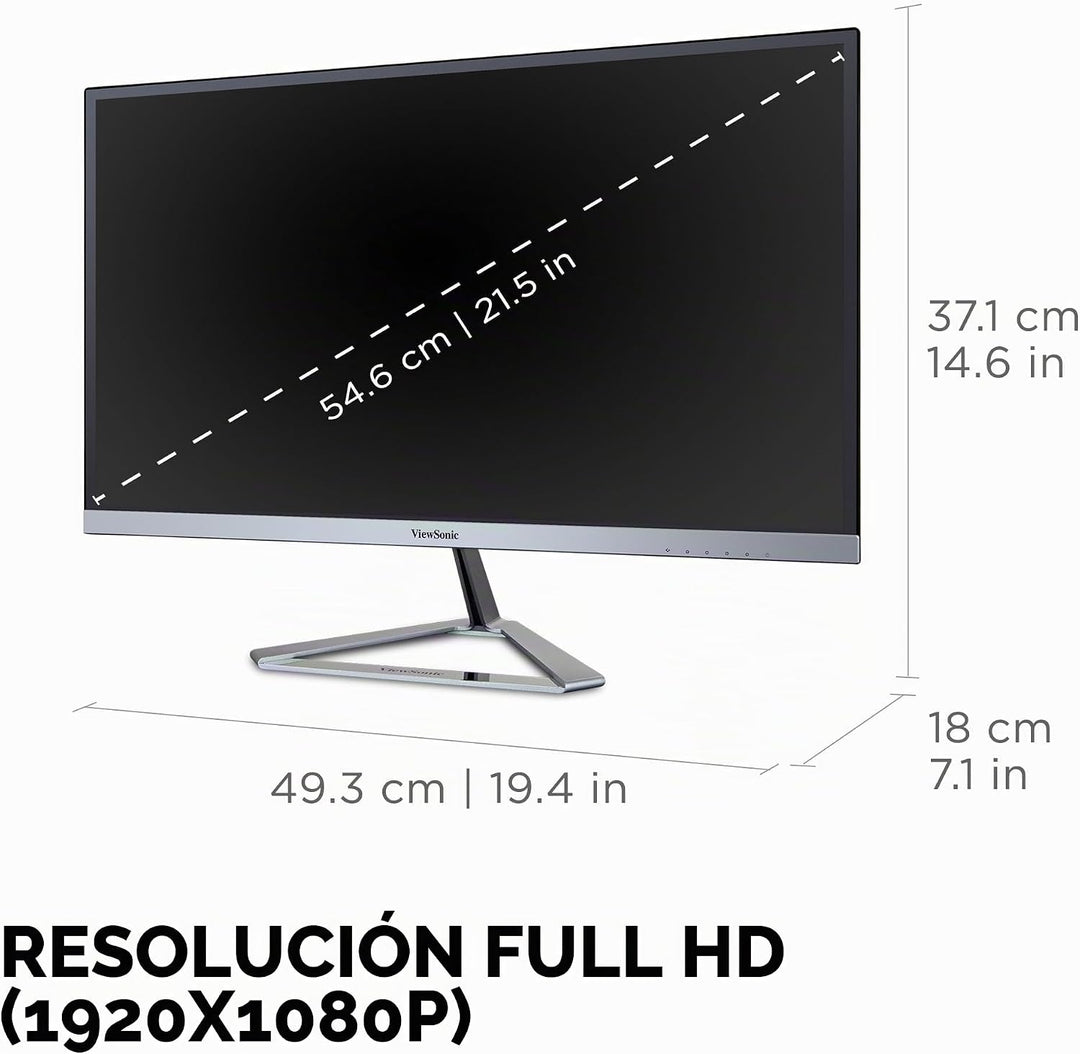 Monitor ViewSonic LED VX2276-SMHD, 22 pulgadas, diseño sin marco, u...