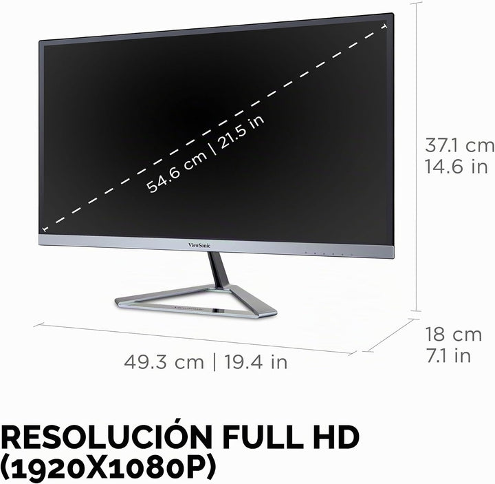 Monitor ViewSonic LED VX2276-SMHD, 22 pulgadas, diseño sin marco, u...