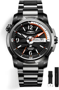 200M - Reloj de pulsera impermeable para hombre, reloj suizo luminoso de cristal de zafiro sintético con movimiento de alta frecuencia importado y acero inoxidable 316L, reloj de visualización