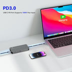 10 en 1 Estación de acoplamiento para MacBook: Doble monitor 2 HDMI 4K/60Hz para MacOS